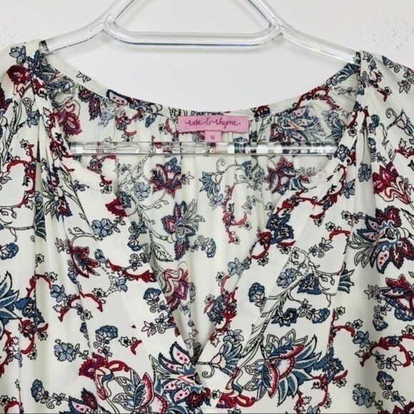 Rose & Rhyme Blouse 3/4 Length Sleeves Floral - Picture 7 of 7